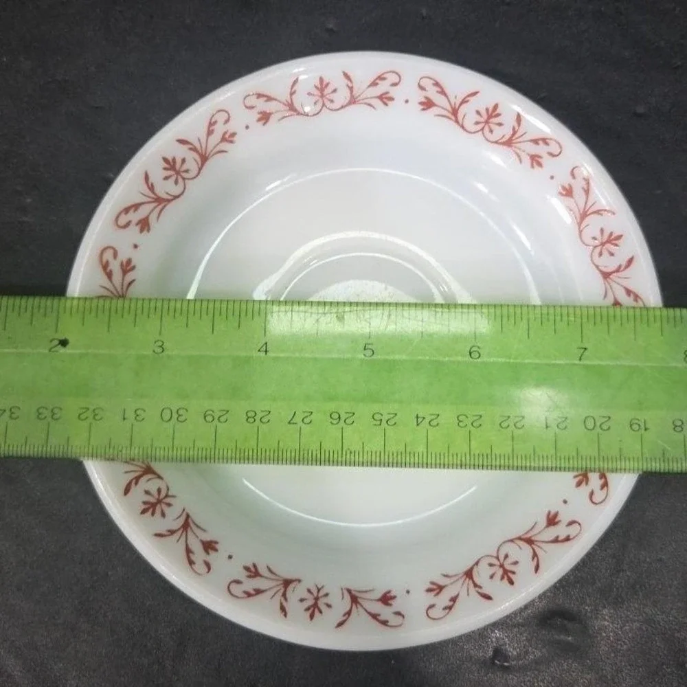 Anchor Hocking Milk Glass Teacup Saucer‎ #947, Copper Filigree Plate, Tableware